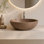 Vast Studio Collection 13.8" Concrete Oval Pedestal Bathroom Sink 