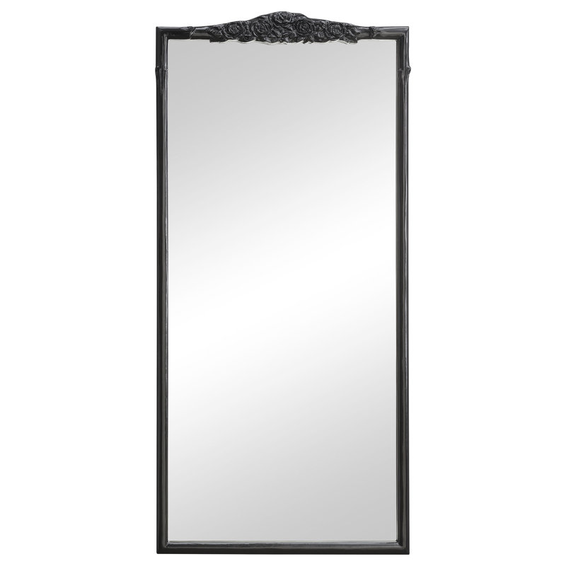 Aruther Glass Rectangle Wall Mirror, Glossy Black, 30" x 40"