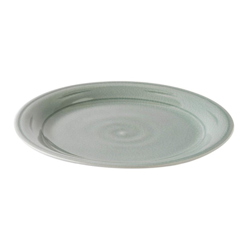 Belmont Handmade Stoneware Dinner Plate, Crackle Celadon