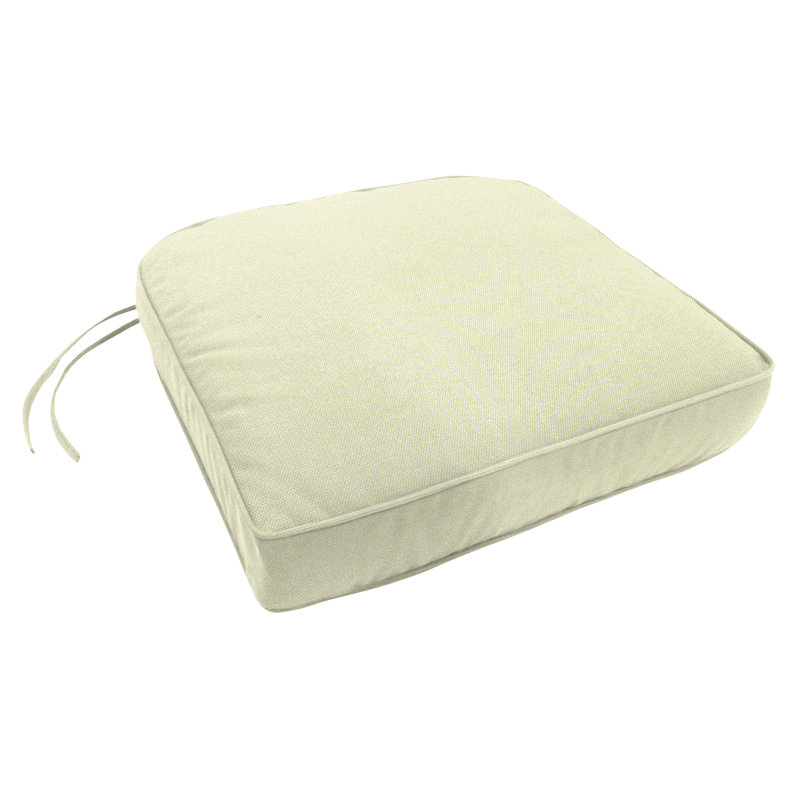 Encinitas Sunbrella Outdoor 3.5'' Dining Chair Seat Cushion, Canvas Natural Sunbrella® Canvas, 3.5" H x 21" W x 19" D