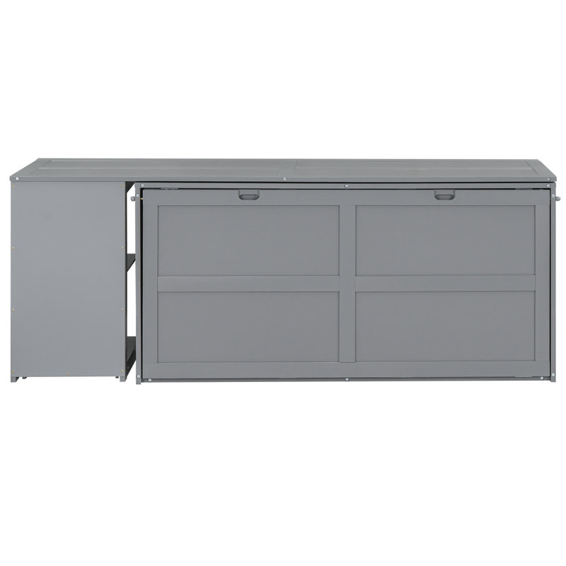 Lit grand format peu encombrant avec bureau rotatif, conception en bois MDF moderne