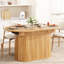 Table de salle à manger extensible réglable de 140 à 181 cm (55,11 à 71,24 po) avec design arqué, couleur naturelle, haute qualité, capacité de 100 kg (220 lb), style contemporain pour salon, peut accueillir de 4 à 6 personnes.