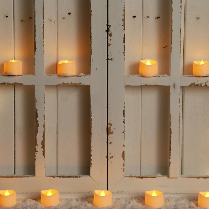 Unscented Flameless Tealight Candle, 1.3" H x 1.5" W x 1.5" D