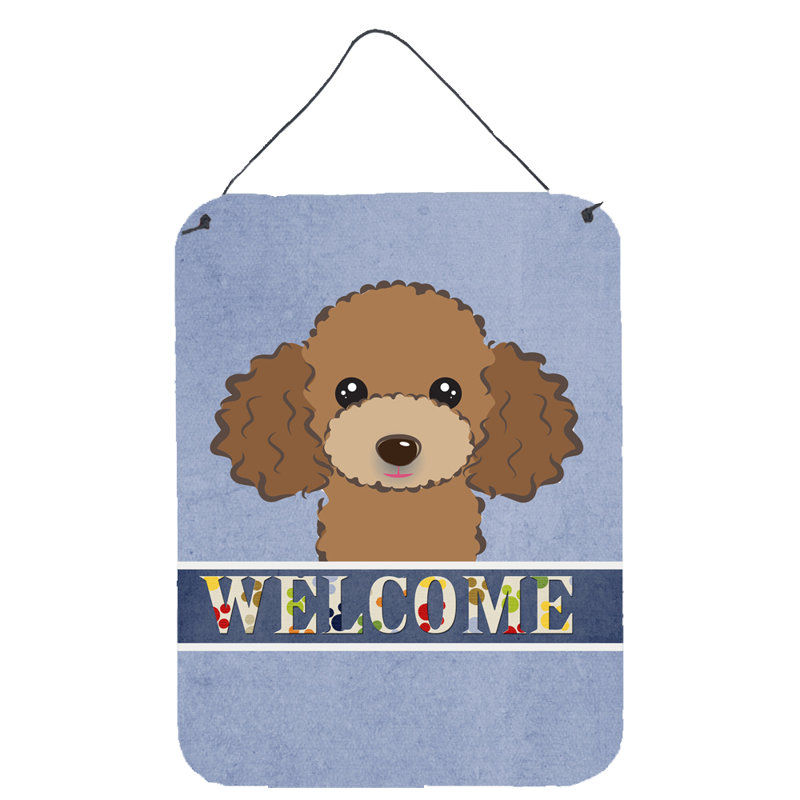 «Poodle Welcome» par Denny Knight - impression sur métal, H 8 po x l 12 po x P 0,25 po
