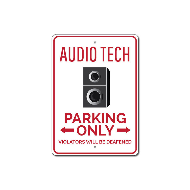 Enseigne en aluminium Audio Tech, H 14 po x l 10 po x P 0,04 po