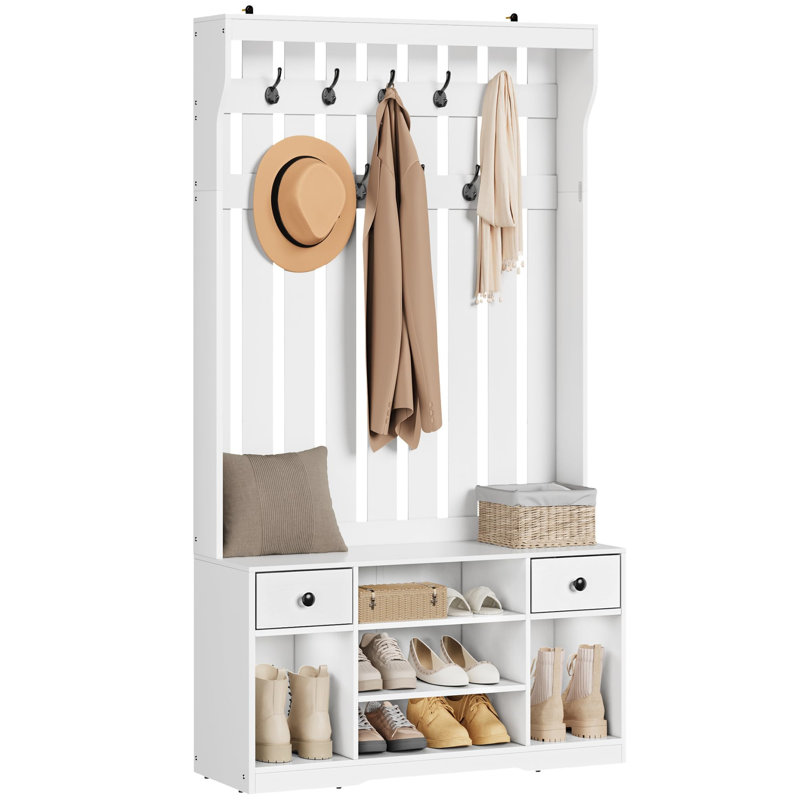 9 - Hook Coat Rack, White