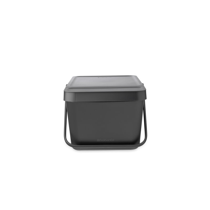 Brabantia Sort & Go Stackable Recycling Bin, 5.3 Gallon, Dark Gray