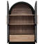 Armoire arquée de 71 po de hauteur pour la cuisine et la salle à manger, comprenant 4 portes, 2 tablettes réglables, des anneaux de tiroirs ronds cachés en métal, un garde-manger à finition noire avec charnière à fermeture douce, conception à deux tons-129987582