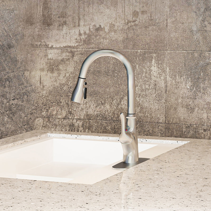 Pull Down Touchless Single Handle Kitchen Faucet, Brushed Nickel