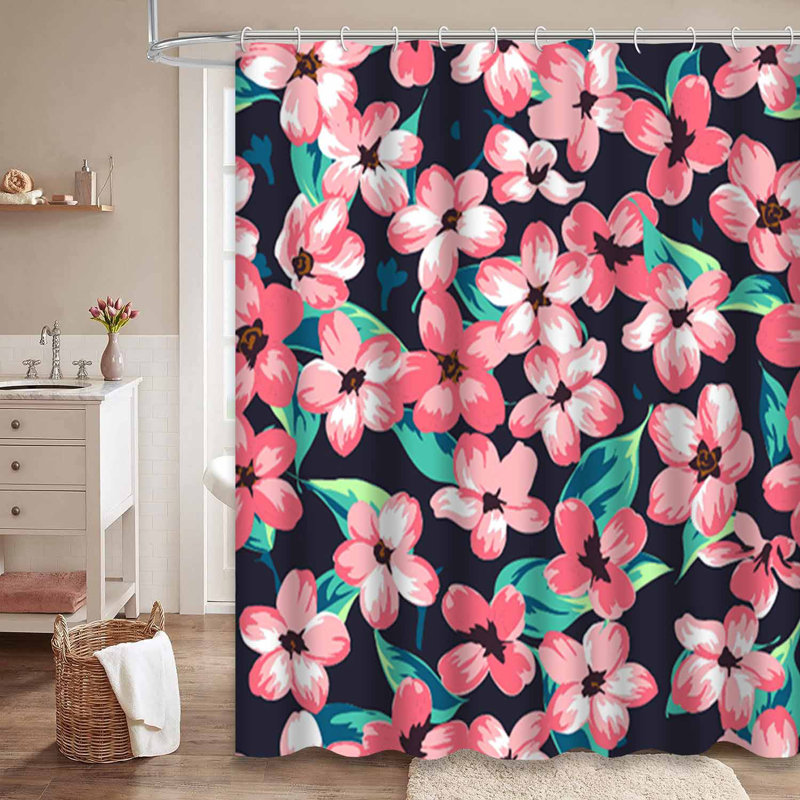 Rideau de douche Blue Flower, L 72 po x l 84 po