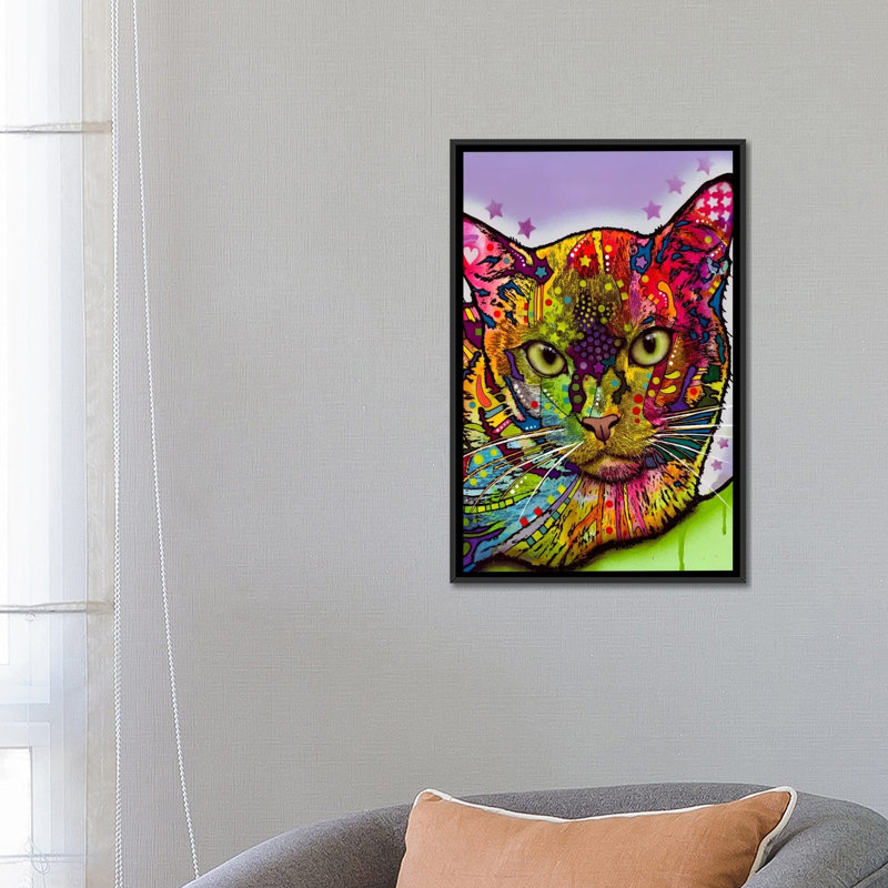Burmese par Dean Russo - reproduction d'art sur toile tendue, H 26 po x l 18 po x P 1,5 po, Cadre noir