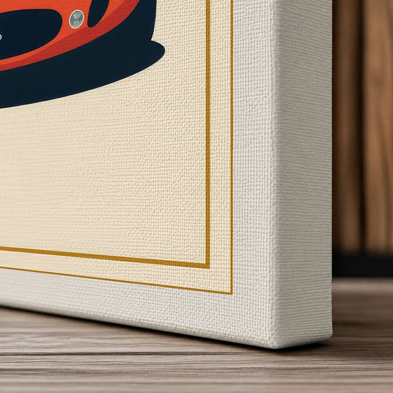 Speed in Red Mid-Century - Wrapped Canvas, 24x16 - 61.0 x 40.6 cm, Cream Border