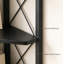 Corner Shelf with Cabinet – 4-Tier Tall Corner Bookcase, X-Form & Diamond Lattice Design-137437806