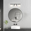 Éclairage pour meuble-lavabo moderne 3 lumières en nickel brossé avec abat-jour double en verre transparent et verre blanc-522498317