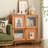 Creative Simple Wood + Glass Door Storage Cabinet Accent Cabinet