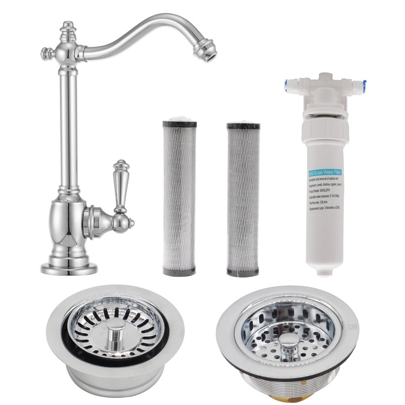 Westbrass Kitchen Faucet with Soap Dispenser, Polished Chrome