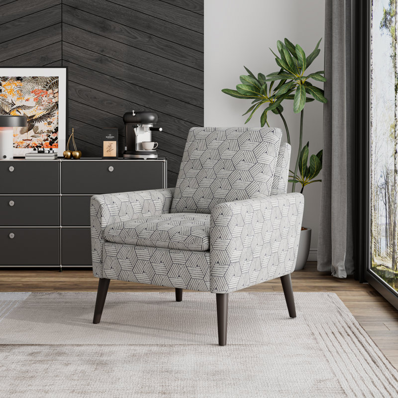 Maisel Upholstered Armchair, Gray Polyester