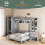 Grand lit escamotable mural avec placard, tiroirs et tablettes