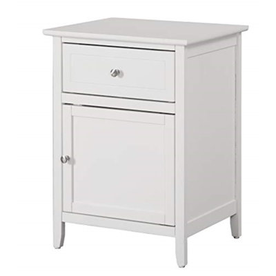 Modern Nightstand, Nightstand with 1 Drawer 1 Door