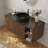 36 " Modern Floating Bathroom Vanity With Round Sink, Wall-Mounted Storage Cabinet With 1 Cabinet And 2 Open Compartments, Black Faux Marble Table Top