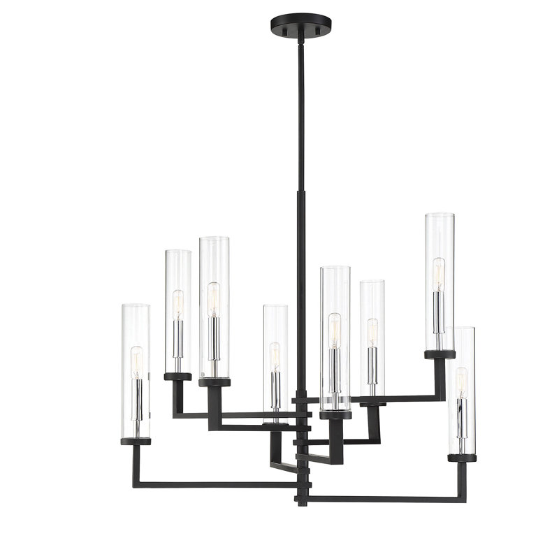 Cuyamat 8-Light Candle Style Tiered Chandelier, 25" H x 28.38" W x 28.38" D, 8 Lights