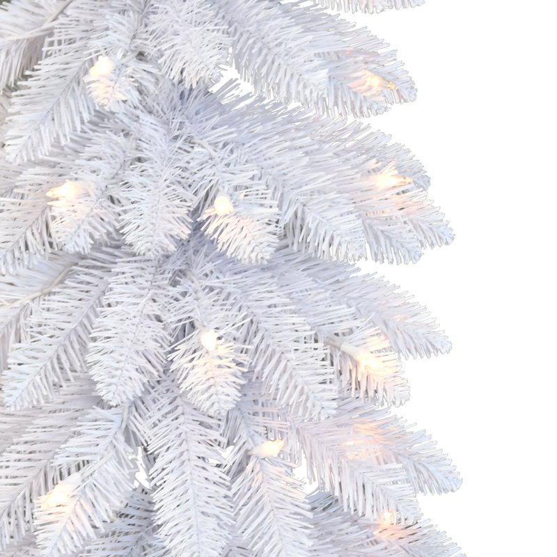 Arbre à crayons alpin blanc artificiel 6 pi pré-éclairé