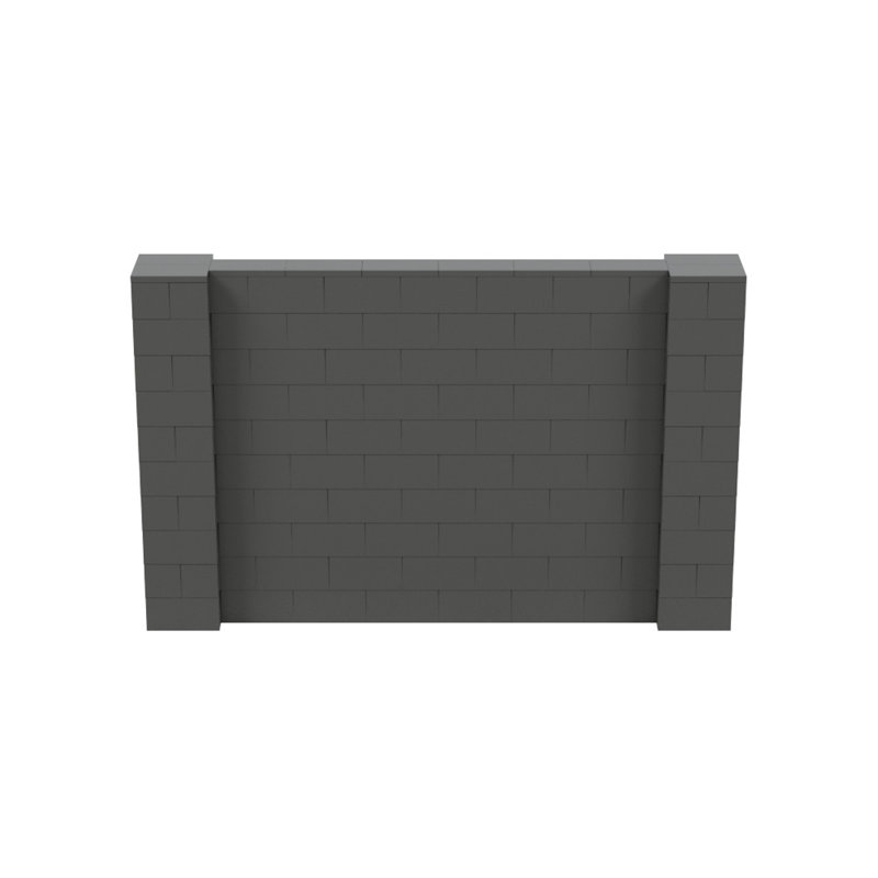 Ensemble mural de blocs géants 7 'T, H 60 po x l 96 po x P 12 po, Gris foncé