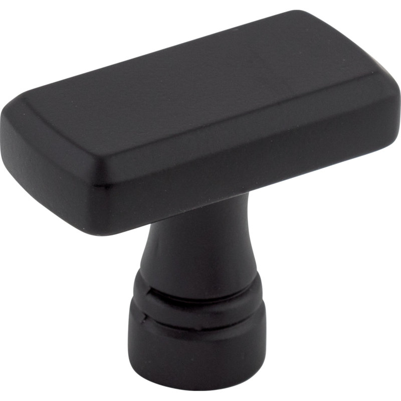 Kingsbridge Rectangle Knob, Flat Black, 1 3/8" Knob Length