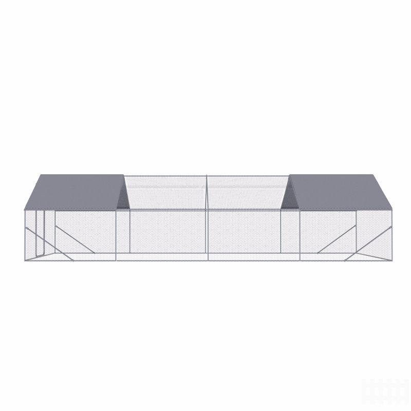 Poulailler d'extérieur en métal Big Space, H 78,74 po x l 314,96 po x P 118,11 po
