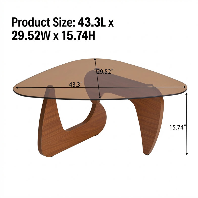 Table basse Modern, H 15,74 po x L 43,3 po x l 29,52 po, Brun