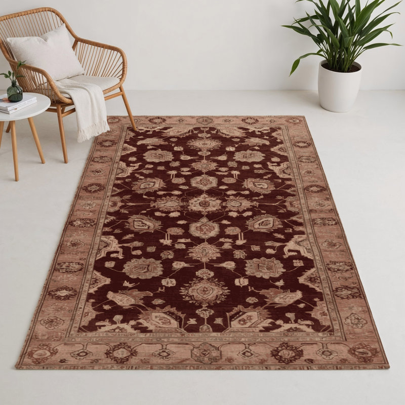 Tapis intérieur et extérieur brun Overdyed, Rectangulaire 3 pi x 5 pi