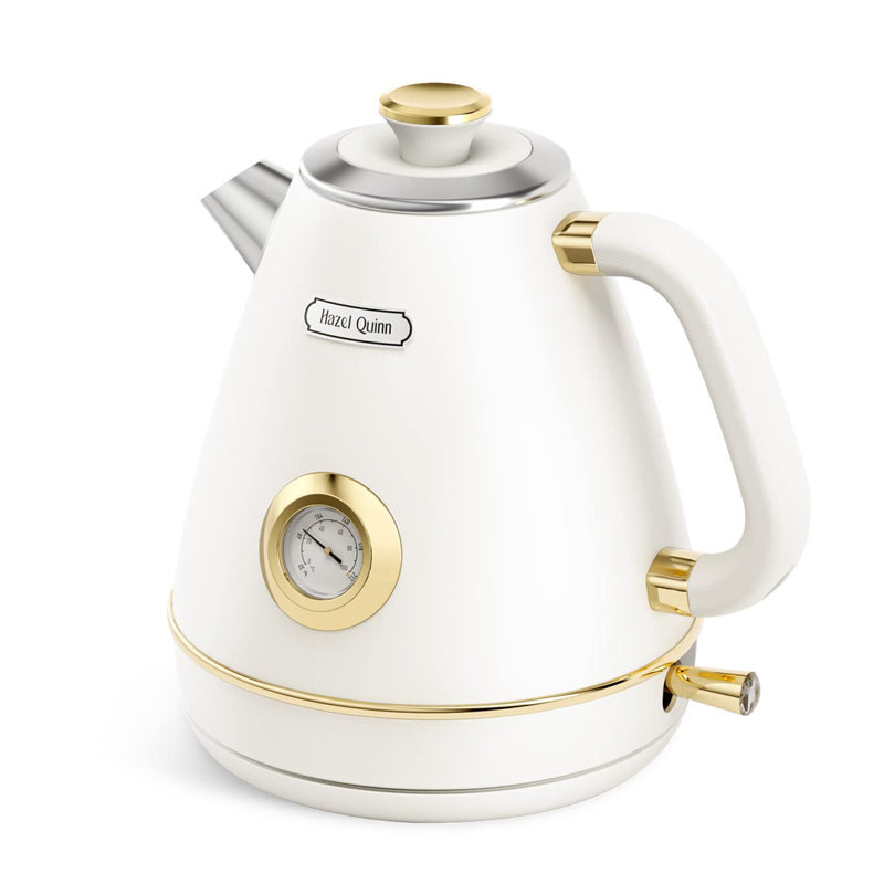 Bouilloire 1,7 litre avec thermomètre, Blanc perle