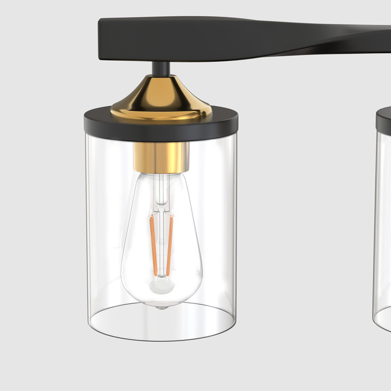 Éclairage pour meuble-lavabo à abat-jour en verre avec ampoules, H 8,80 po x l 19,70 po x P 5,90 po, 3
