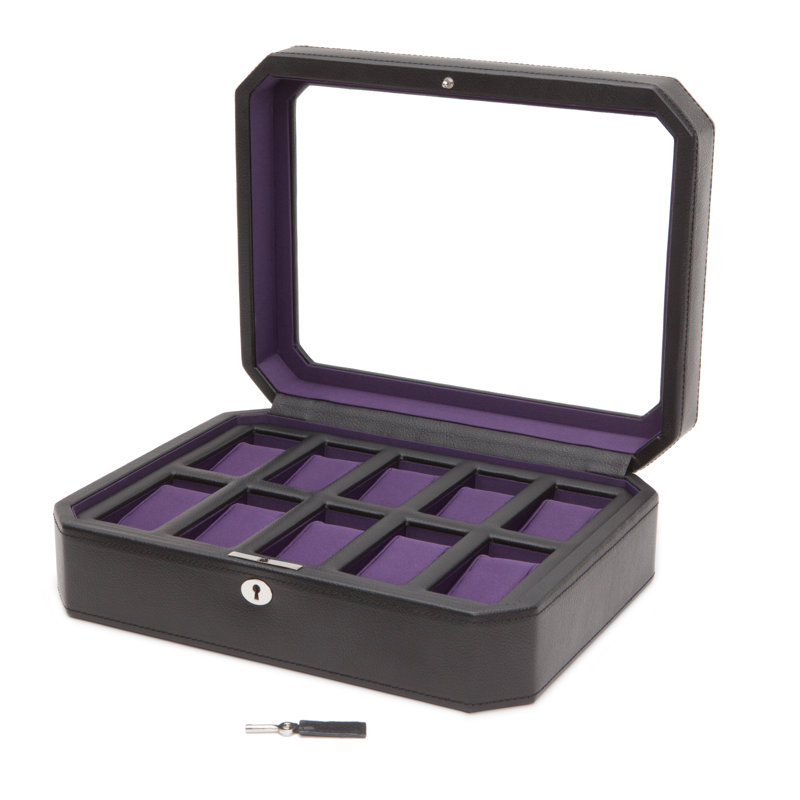 Windsor Watch Box, Black / Purple