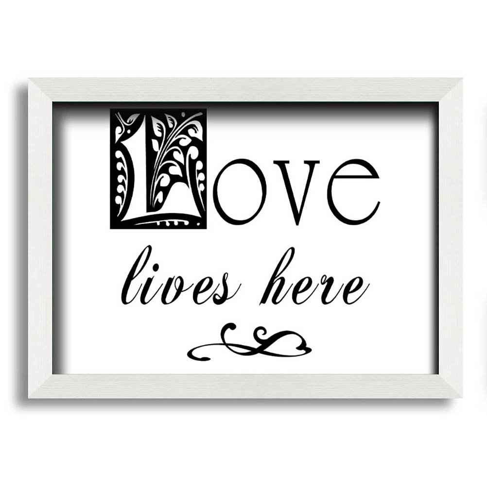 Mamers Love Quote Love Lives Here Gerahmter Druck Wandkunst