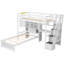 White Twin Over Loft Bed Including Desk, Staircase And Storage In With Staircase, Desk Option-1487280862