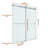 60"Wx76"H Double Sliding Frameless Shower Door,3/8" Clear Fluted Glass,304 Stainless Steel Hardwares-110369211
