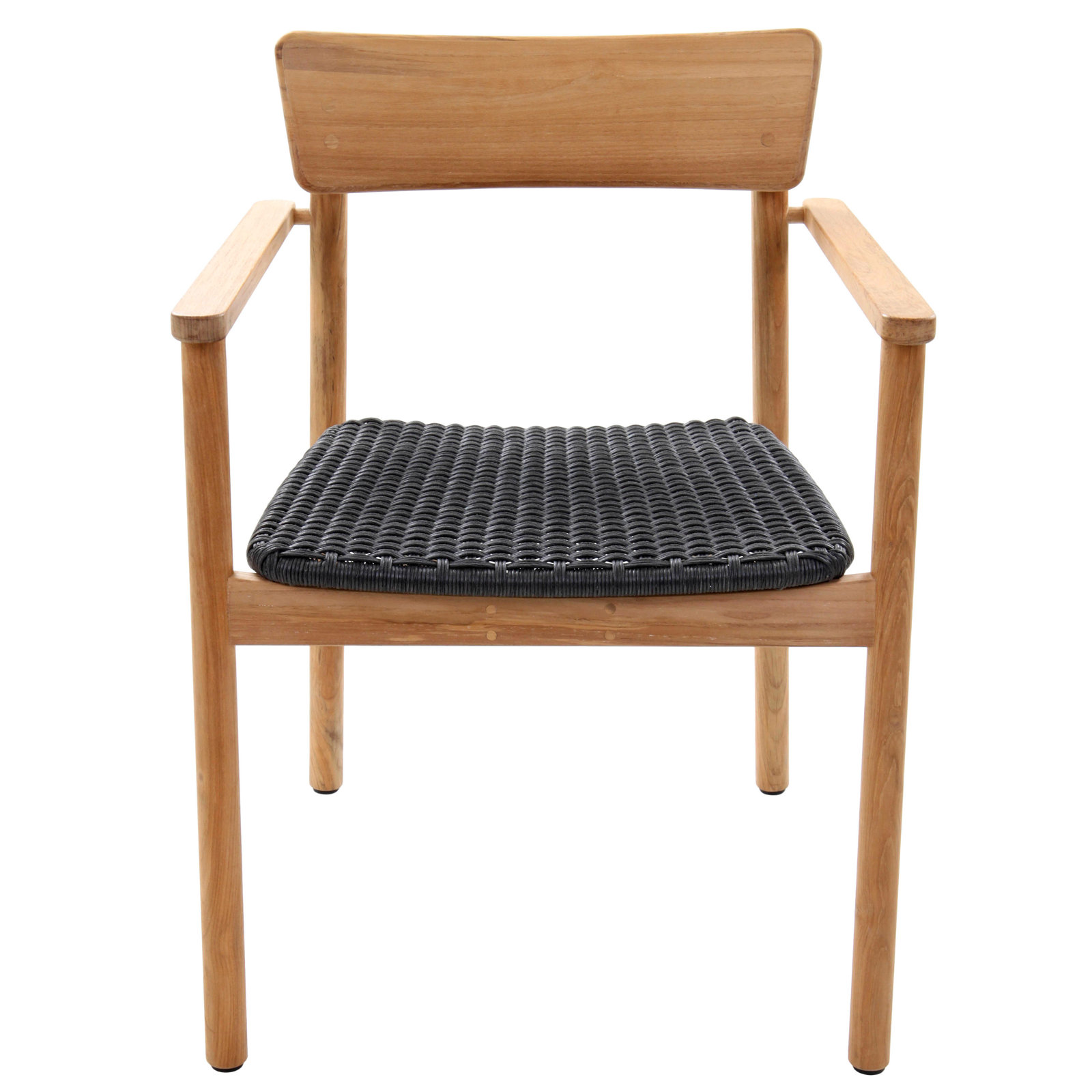 Amira Teak Wood Premium All-Weather Wicker Outdoor Stacking Dining Armchair