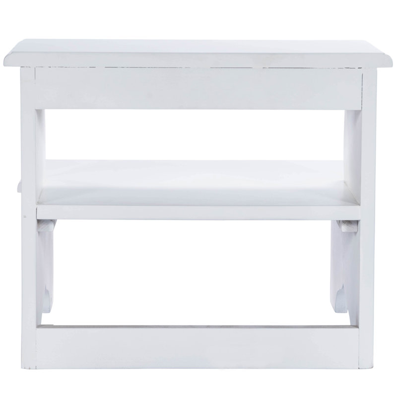 Plantation 2-Step Wood Step Stool, White