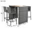 Mobilier de bar Go 5 - table en bois, chaises grises avec pieds antidérapants et coussins amovibles pour une construction extérieure élégante
