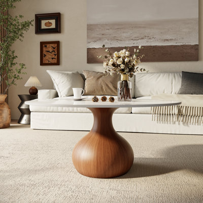 Gorman Mid-Century Modern Round Coffee Table For Living Room & Home Decor
