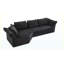 Canapé modulaire moderne avec accoudoir gauche, accoudoirs larges et coussins décoratifs, canapé d'angle courbé, noir-134453407