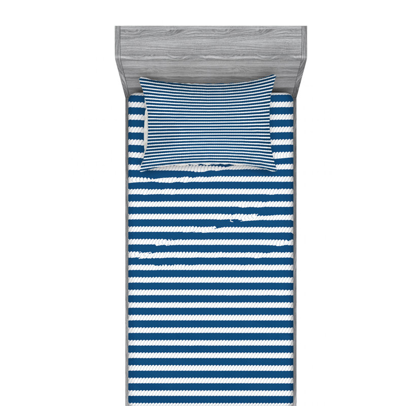 Microfiber Striped Sheet Set, Twin, Striped 3