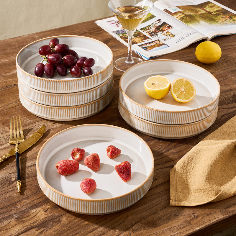 Ensemble de bols en pâte 6 pièces 8,1 po - service pour 6, blanc cappuccino, Blanc cappuccino