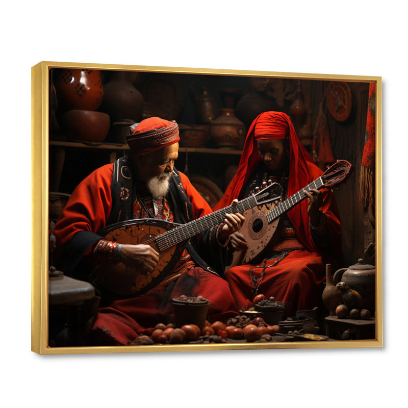 Égypte, anciens rythmes égyptiens - impression, H 24 po x l 32 po x P 1 po, Cadre flottant doré