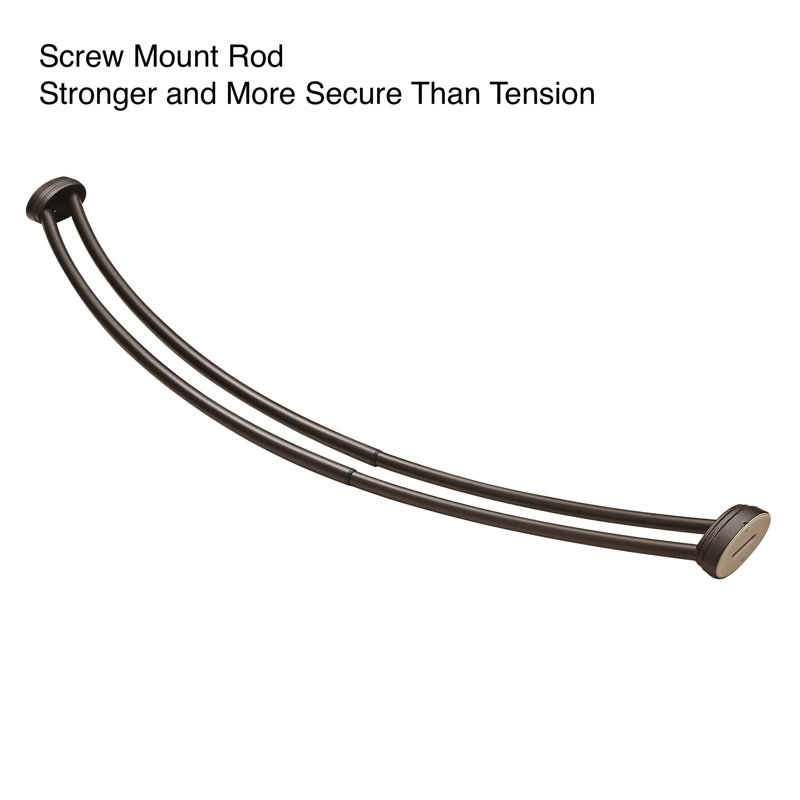 Bronze Wall Mounted Double Curved Aluminum Shower Rod