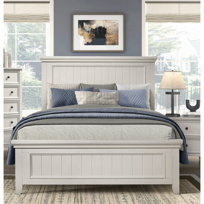 Mobilier de chambre à coucher de style campagnard grand lit à panneau grand lit classique 1pc finition moderne blanc