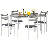 Dining Table Set For 4, 43.3" Kitchen Table And Chairs Set Of 4, 5-Piece Industrious Wood Dining Room Table Set With 4 Upholstered PU Leather Chairs For Small Space, Breakfast Nook, Apartment-1898103681-1898103684-1898103707
