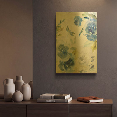 «June Textures A» par Jean Plout, art mural en métal doré, 12 po x 16 po