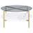 Abuaber Round Glass Top Coffee Table Shelf Gold